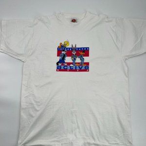 Vintage Looney Tunes Warner Bros Tune Squad Active Wear Shirt Single Stitch XL